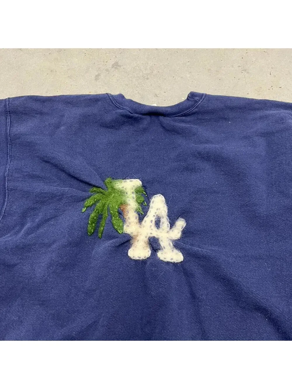 vintage nike made in usa navy small swoosh la dodgers crewneck size medium